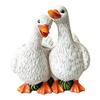 Resin Flowerpot Couple Duck Shape Planter with Drainage Holes Non-Slip Base