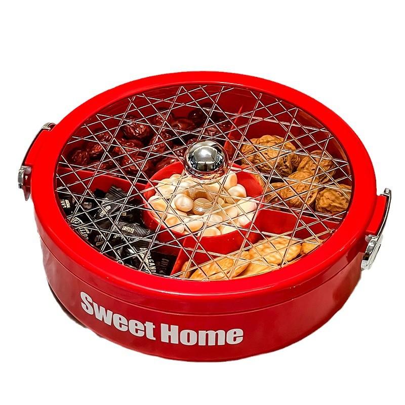 High-value Light and Luxurious Sealed Nut Snack Candy Tray New Year's Chinese New Year's Dried Fruit Tray Home Living Room Coffee Table Fruit Tray