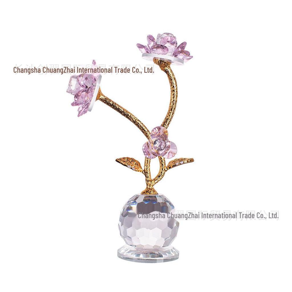 Ornament de lux Crystal Lotus – Sculptură ușoară decorativă pentru sufragerie sau verandă, cadou creativ de aniversare