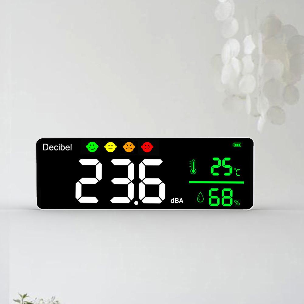 Noise Meter Wall Mounted Noise Detector Noise Decibel Test Sound Level Meter Temperature  Humidity Meter