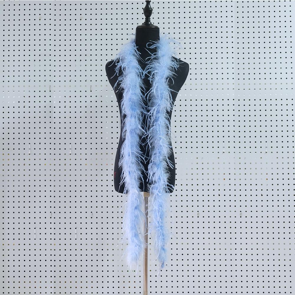 2 Metes Fluffy Ostrich Feather Boa Trim for Party Shawl Craft Ostrich Feathers Boa Wedding Dress Decoration Scarf 5/10/15/25ply