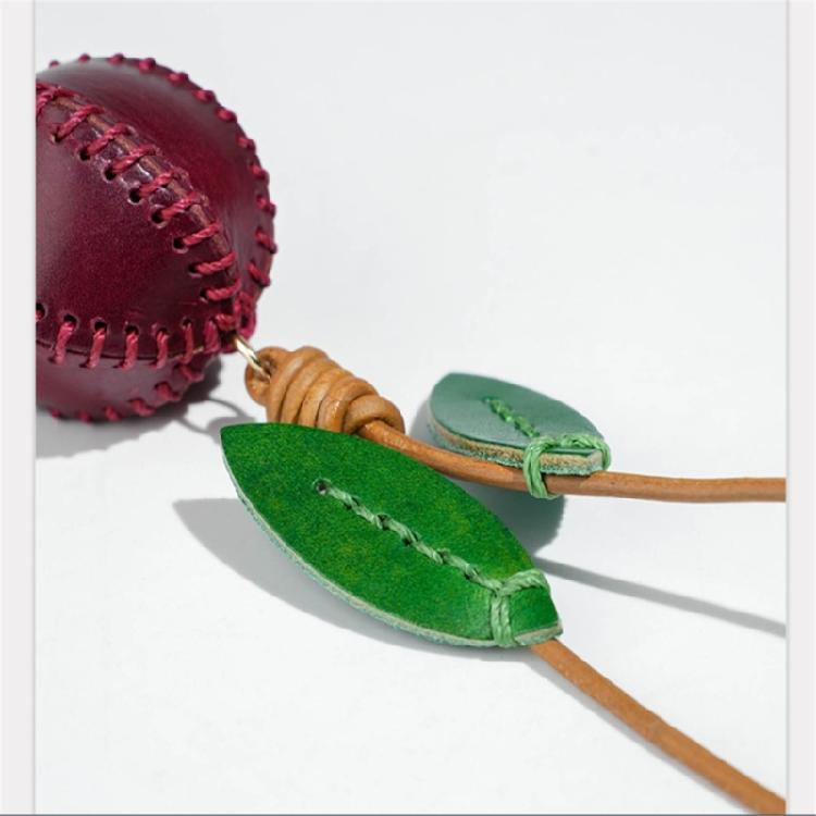 Versatile Pomegranate Leather Charm Keychain High Quality Leather Pomegranate Charm for Versatile Use in Cars and Bags