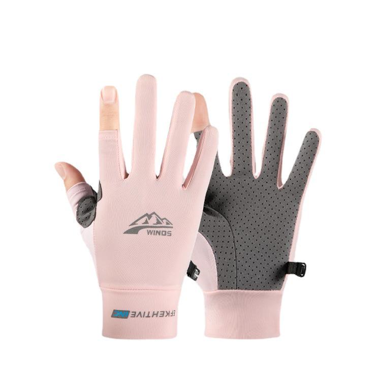 Unisex Outdoor Two-Finger Fishing Gloves: Thin, Wear-Resistant for Cycling, Mountaineering, Sports, and Delivery Riders.