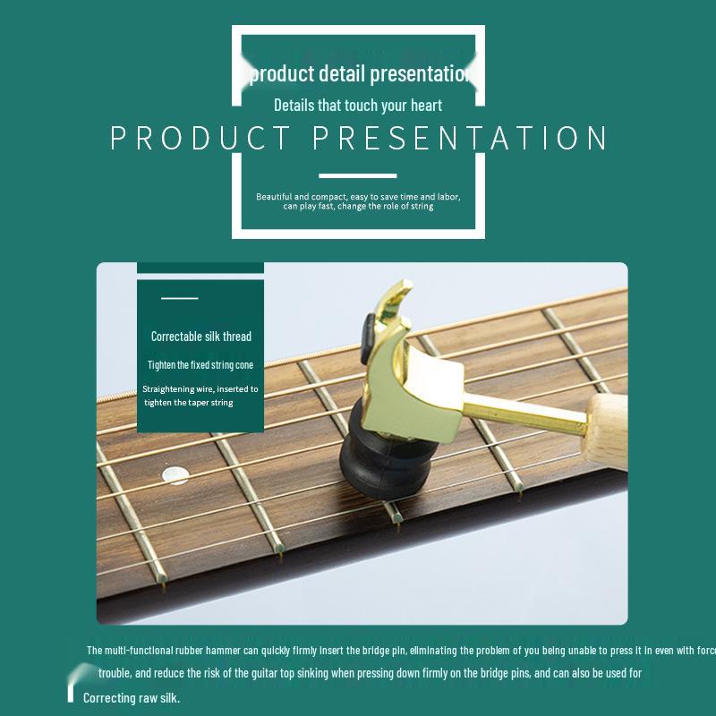 Guitar Maintenance Kit: String Change Tool, Cleaning Brush, Peg Puller, String Winder, Hex Wrench, Acoustic Guitar Accessories.