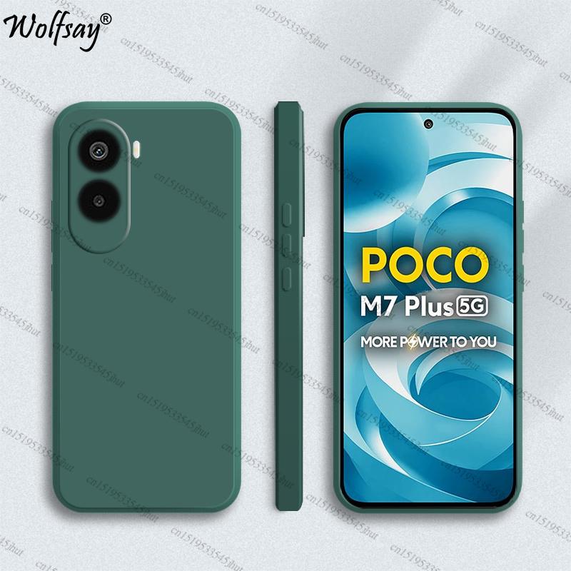 

Чехол для Xiaomi Poco M7 Plus Чехол Противоударный Мягкий Оригинальный Жидкий Силиконовый Чехол на Заднюю Панель Poco M7 Plus Чехол для Poco M7 Plus Funda For Poco M7 4G