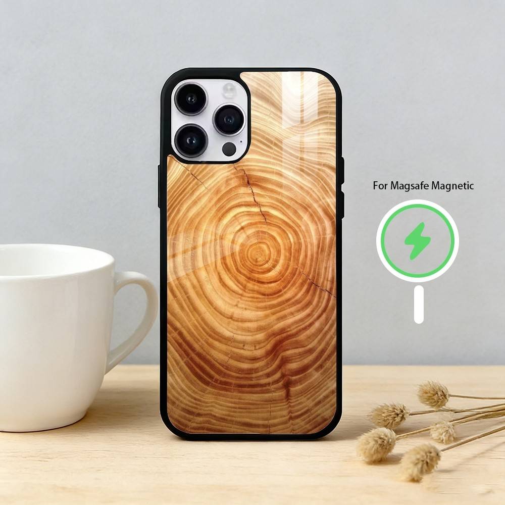 N-Natural Wood Phone Case For iPhone 17,16,15,14,13,12,Plus,Pro,Max For Magnetic Wireless Charge