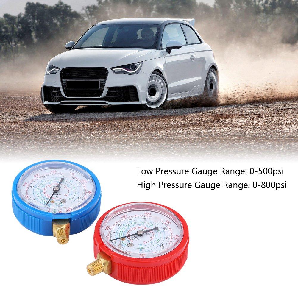 Pair of Air Conditioner Low and High Pressure Gauges, R410A R134A R22