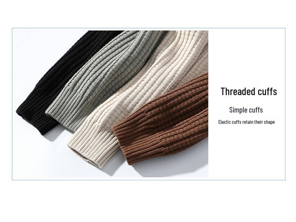 Men's Trendy Korean Style Thick High-Neck Sweater for Autumn/Winter