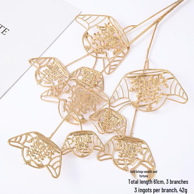 Gold Eucalyptus & Ginkgo Leaves for Wedding, Christmas & New Year Decor