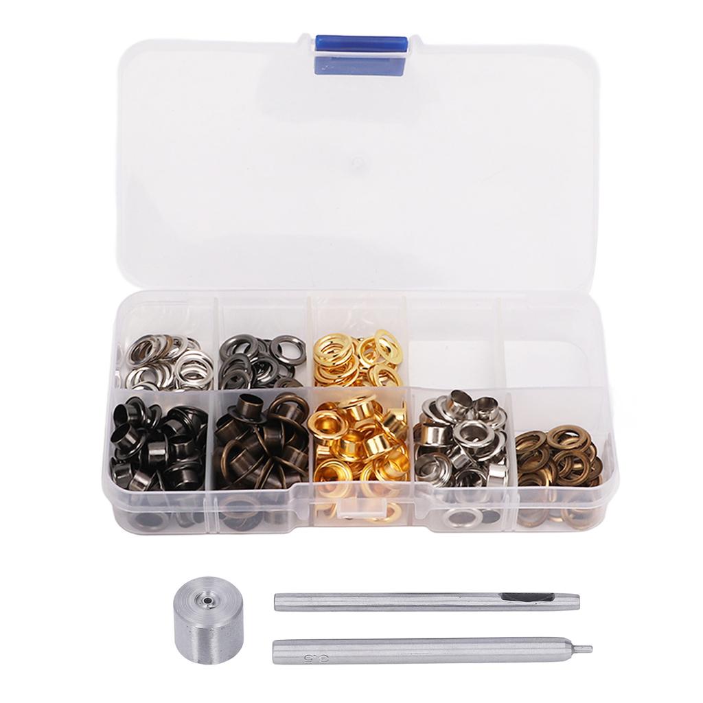 3.5mm Grommet Tool Kit Multicolor DIY Decorations Eyelet Grommet Kit with Transparent Storage Box