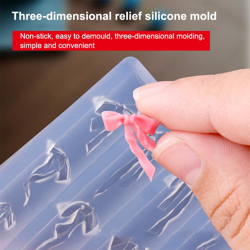 1 Stück Silikon Schleife Nagelkunstform Rosenblüten-Strauß-Stil Hochtransparent 3D-Nageldekorationen Nagelanhänger DIY Maniküreform