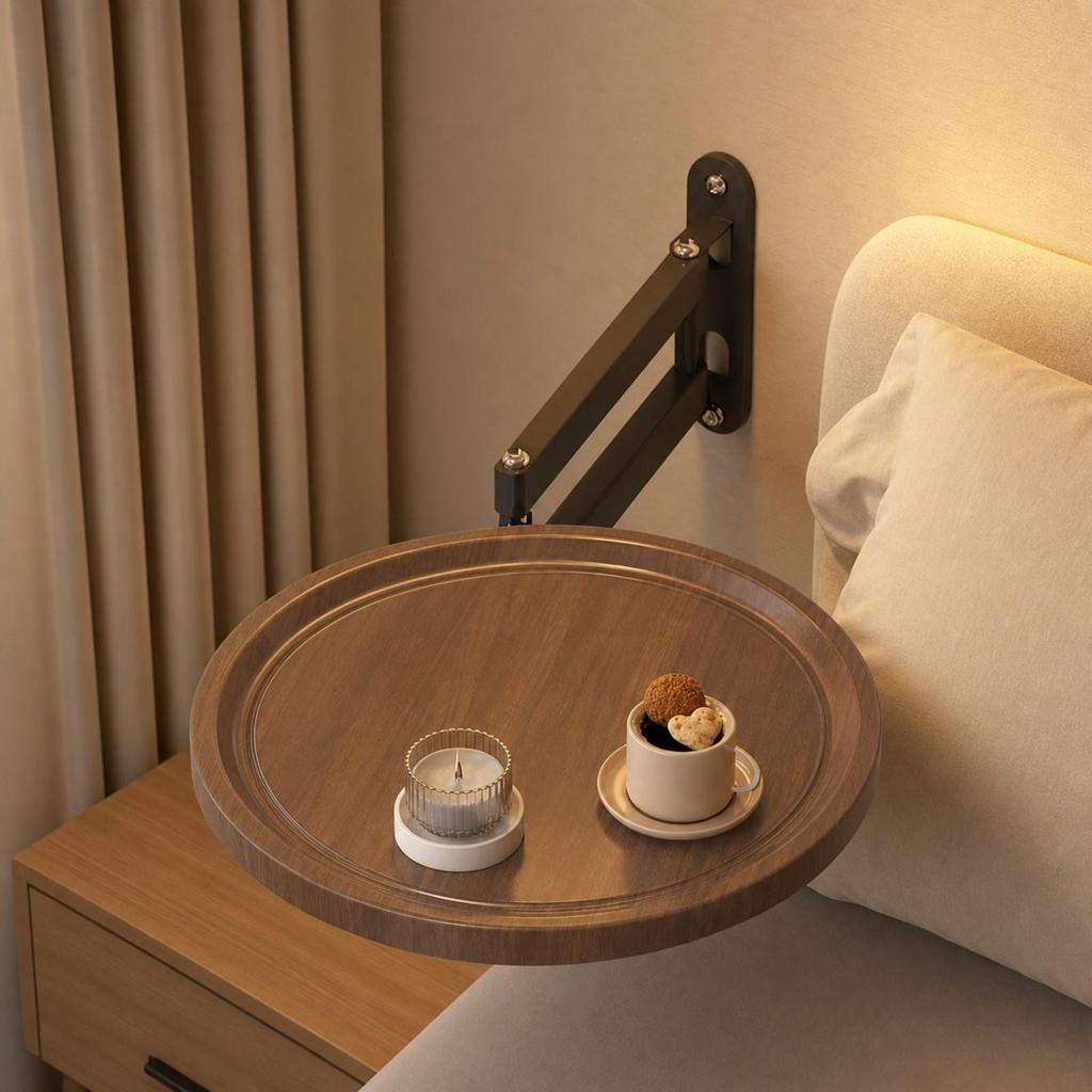 Adjustable Bracket with Round Shelf Modern Wall Mount Heavy Duty
