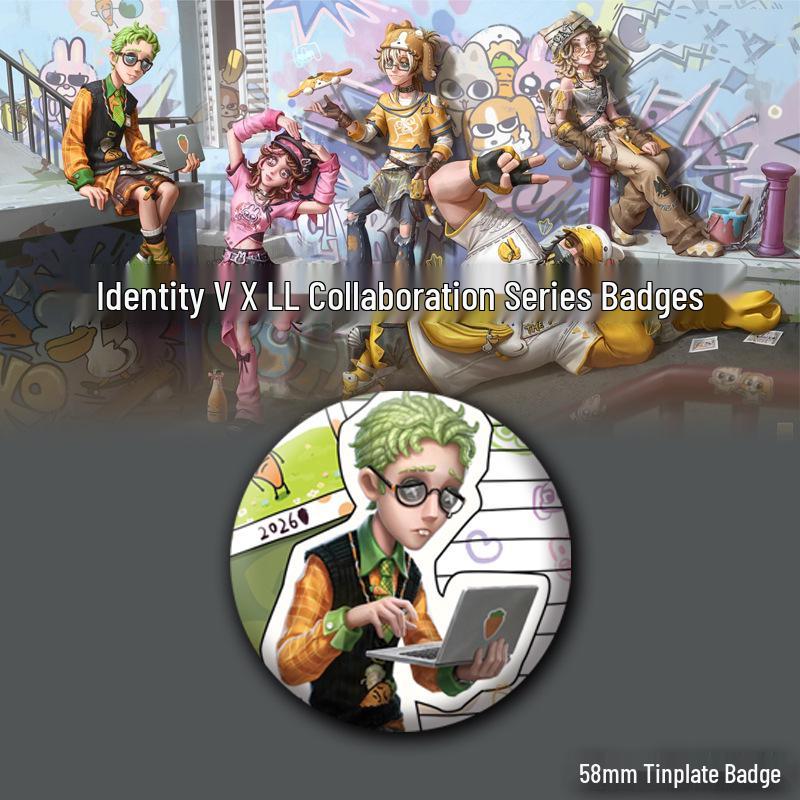 Identity V × Siam Rip Fan-made Bartender, Prisoner, and Lawyer Badge Button Standees
