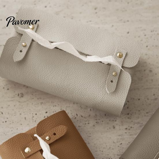 Bedroom Tissue Container Faux Leather Box, Minimalist Napkin Holder for Living Household Box Room Desk, Decorative Dispenser Cover Facial Tissues