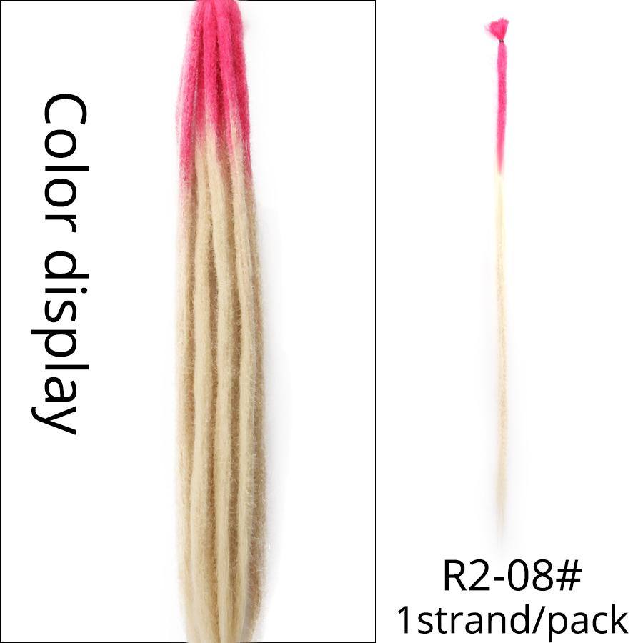 Estensioni Dreadlock fatte a mano al 100% Moda Reggae Capelli 20 pollici Morbidi Dreadlock all'uncinetto Trecce Capelli Ombre Colore 5 Pz / lotto