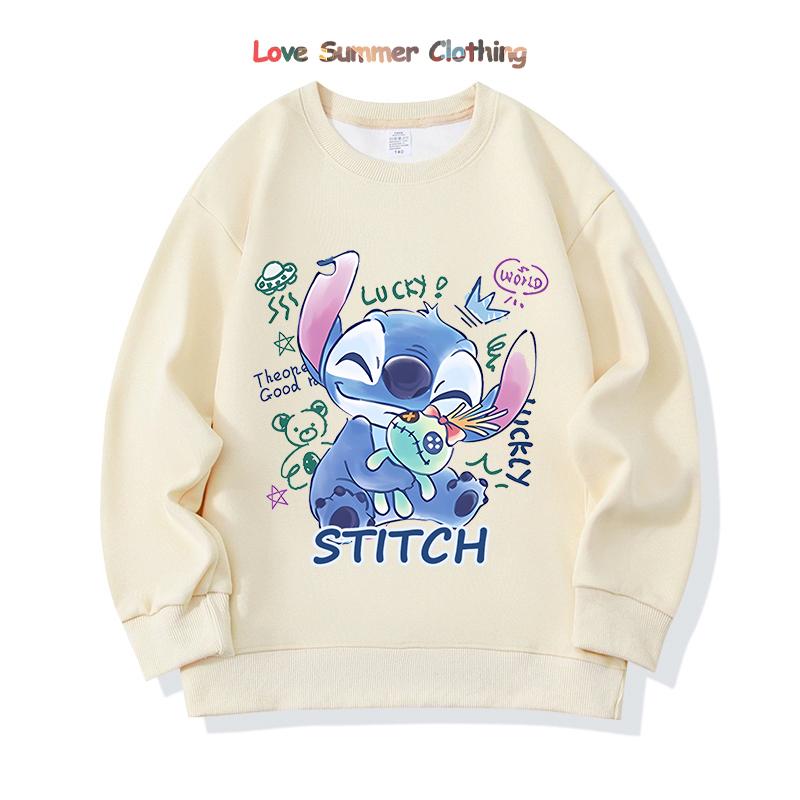 stitch Kids Hooded Sweatshirt Ages 4-14 angel HD Print Boys Pullover Girls Fall Hoodie Long Sleeve New Arrivals for Autumn