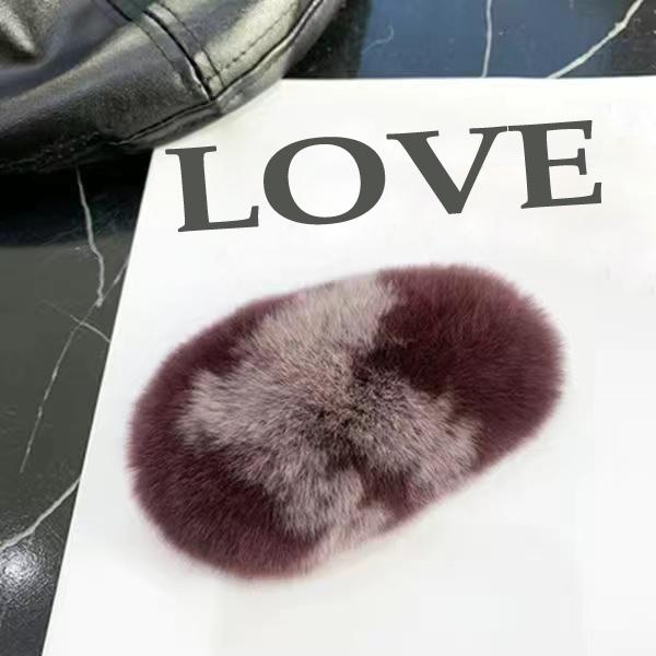 Girls Plush Hairpin Natural Rabbit Fur Women Bangs Hairpin