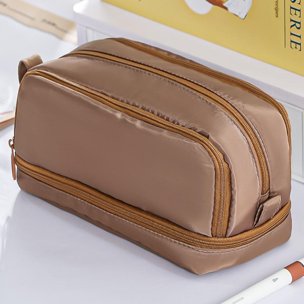 

Multi-functional Pencil Case Pure Color Stationery Bag Stationery Organizer School Supplies кофейный