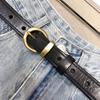 Meier Handmade distressed first-layer vegetable-tanned cowhide genuine leather women's belt, adjustable 2.5 width with tools