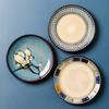 European Style Ceramic Tablewares High Quality Household Salad Fruit Plates Daily Flower Pattern Bread Dessert Dishs