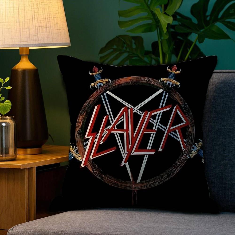 SlayerS MMetal Rock Pillow Case Sofa Living Room Bedroom Doublesided Printing Square Cushion Nap Time Pillow Case