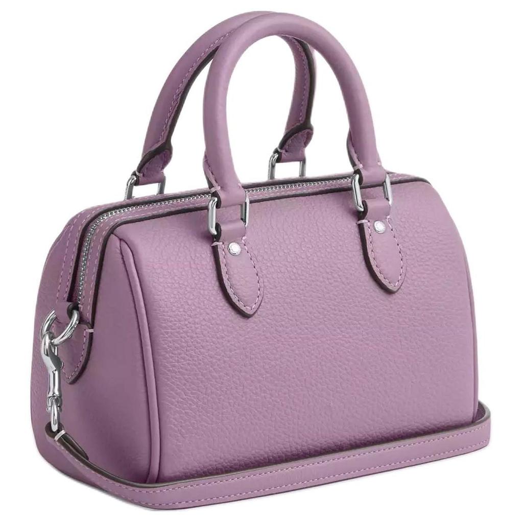Coach Rowan Refined Pebbled Leather Boston Bag Handbag Mini Women's Purple CW328-SVNII
