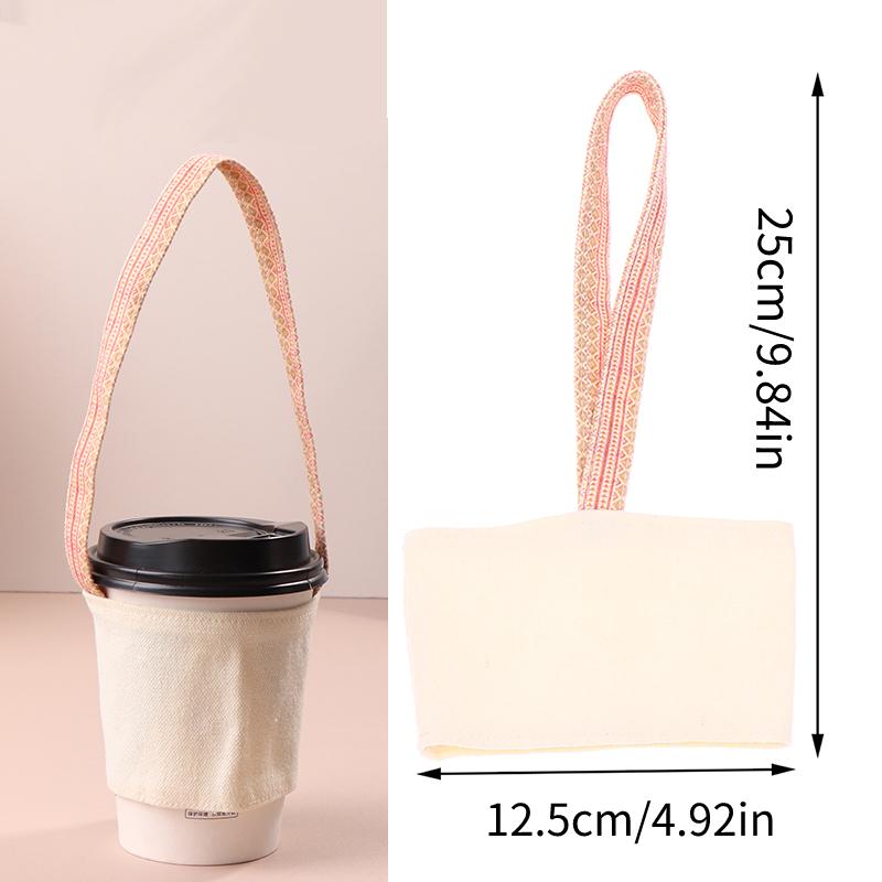 Portable Leather Cup Cover Pouch Water Bottle Sleeve Bag Leather Carrying Strap Insulating Cups Milk Tea Coffee Cups Accessories