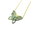 Les Trésors De Lily [P2435] - Silver Necklace 'Papillon Lumière' Turquoise Gold