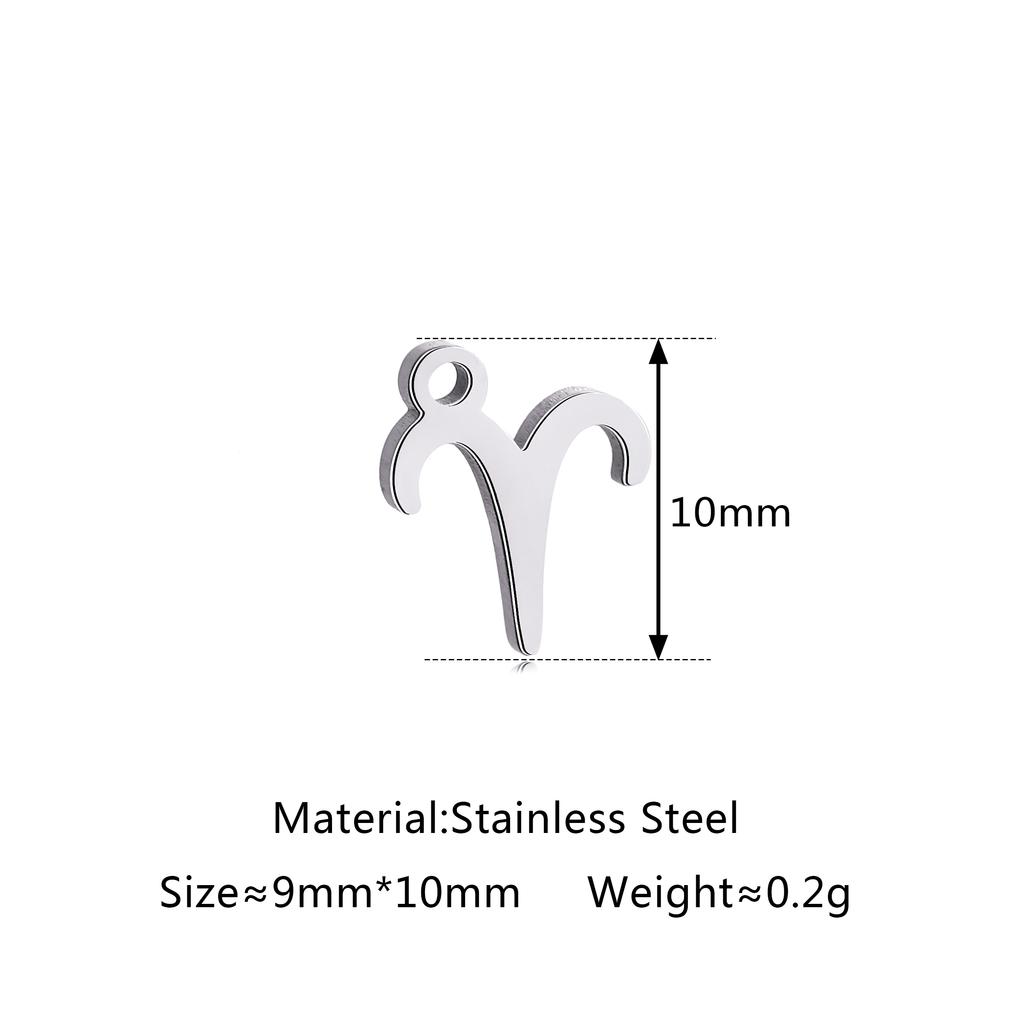 5Pcs/Lot Stainless Steel 12 Zodiac Sign Charms Mini Constellation Pendants DIY Handmade Craft Necklace Bracelet Jewelry Making