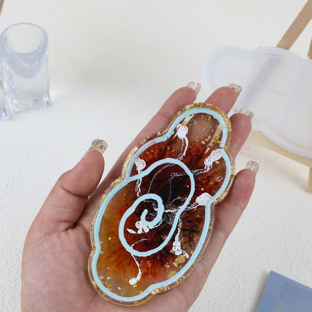 Cloud Shape Tray Molds DIY Earring Jewelry Storage Tray Candle Holder Mold Plate Dish Container Resin Casting Mould