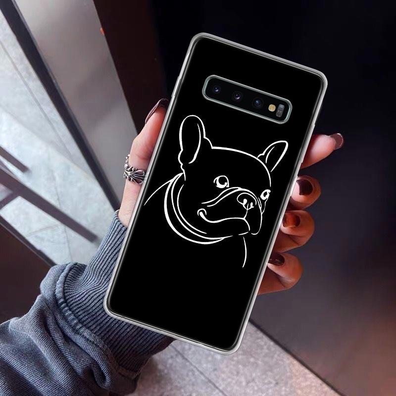 

French Bulldog Black White Phone Case For Samsung Galaxy S26 S25 Edge S24 S23 Ultra S22 Plus S21 S20 FE Soft TPU Back Cover Fund Samsung S22 Plus