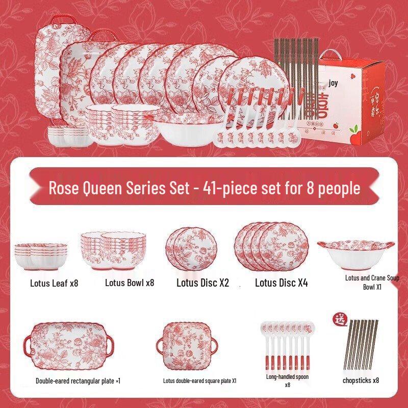 

Person Rose Queen 41-Piece Ceramic Dinnerware Set