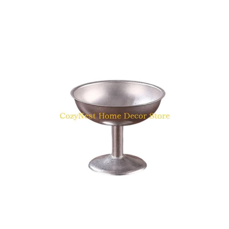

92MF Professional Nonrust Steel Footed Bowl For Ice Creams Cocktails Presentation S срібний
