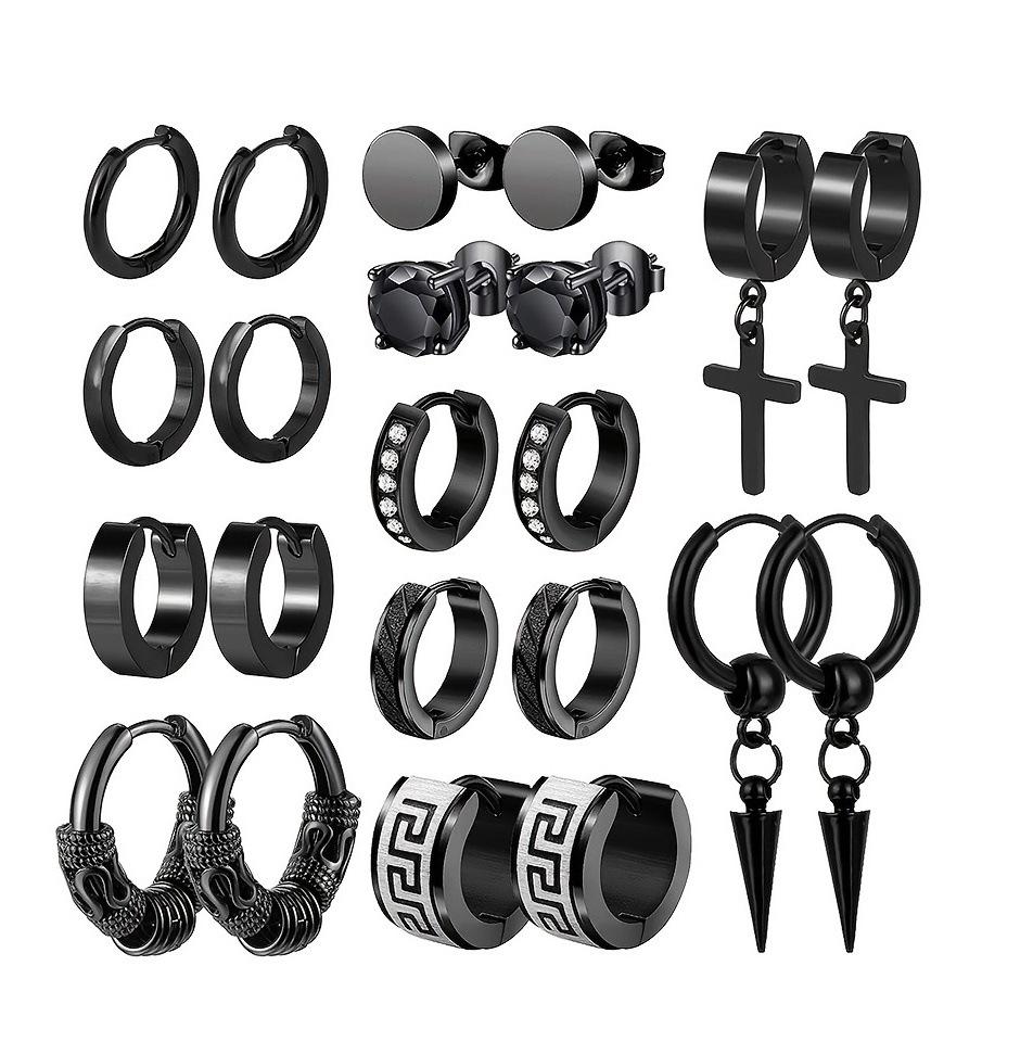 Luxury Stainless Steel Women's Stud Earrings: European & American Fashion Set