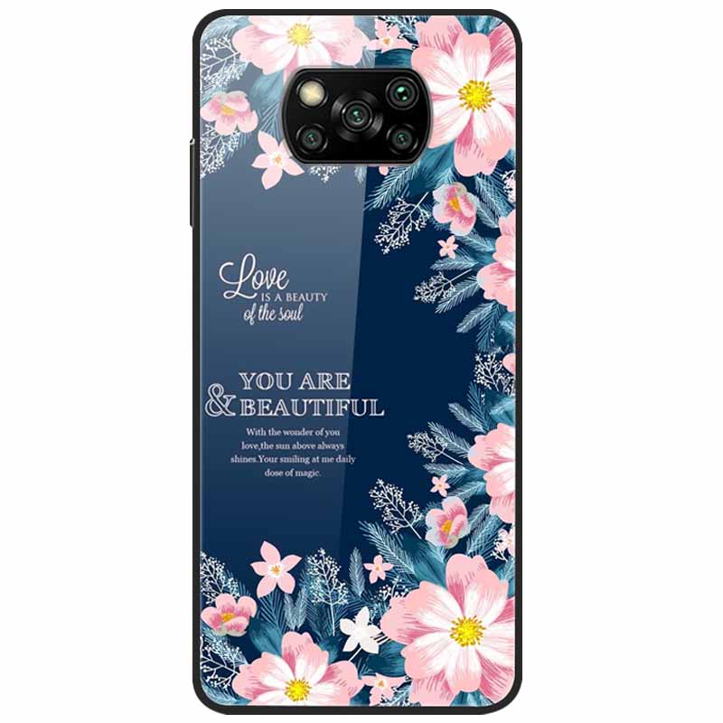 Etui na Poco X3 Pro Modne Urocze Szkło Hartowane Luksusowe Pokrowce Coque dla Xiaomi Poco X3 NFC Etui PocoX3 X 3 Zderzak Ochronny