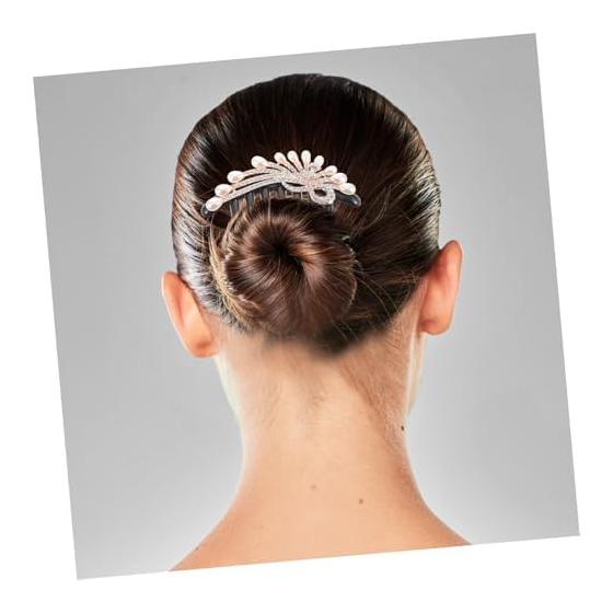 Healvian Pearl and Rhinestone Embellished Seven-Tooth Hair Comb for Women, Lightweight Hair Clip for Updos, Bridal Hair Clip for Weddings and
