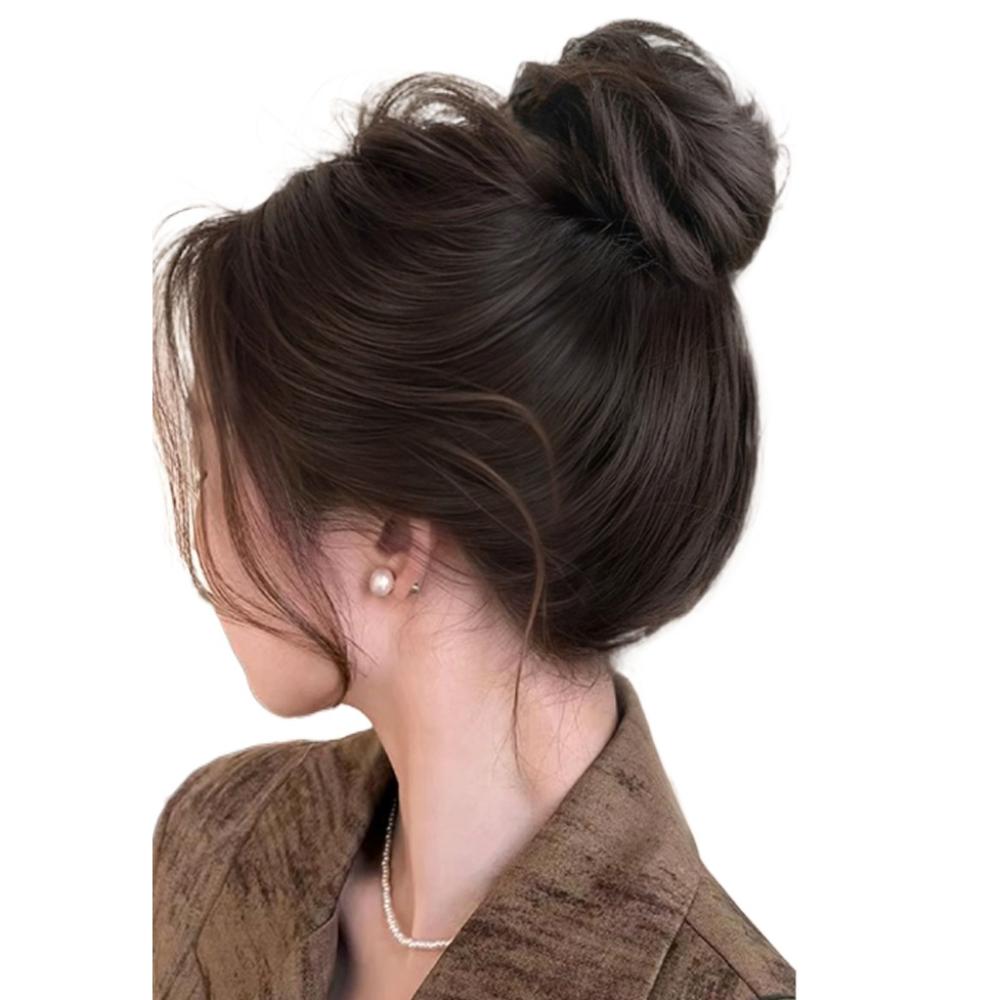 Scrunchie Fake Hair Bun Bird Nest Shaped Ponytail Hair Rings Clips  Women
