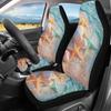 Bulopur Multicolor Polyester Universal Fit Car Truck SUV Van Automotive Seat Covers, 2pcs Front, Hibiscus Floral & Sea Turtle Print