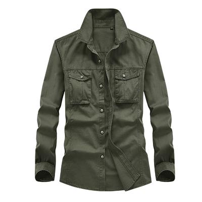 Werkkleding Overhemd Jas Heren Lente en Herfst Casual Overhemd Jas Vest Jongens en Tieners Effen Kleur
