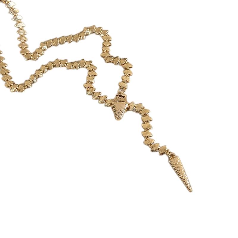 

Retro Serpent Pendant Neckchain Gold/Silver Color Snake Shape Necklace for Women Snake Drop Chain Jewelry Ornament 1 золотой