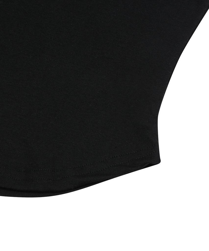Mucent Bellin V-Neck Cropped Rolled Short Sleeve T-Shirt (5 Colors)