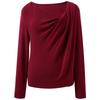 Sancai Damen Große Größen Winter Langarm Schräger Kragen Strickpullover