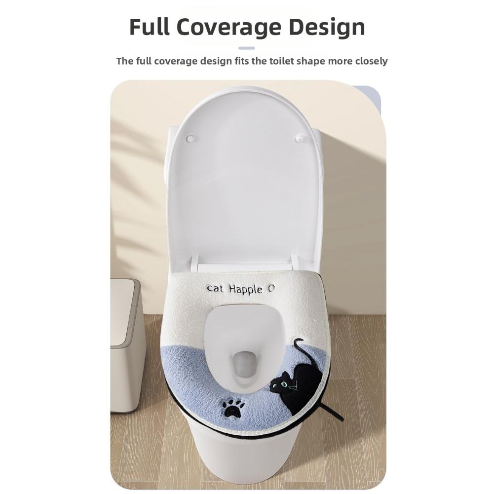 Soft Plush Fabric U-shaped Toilet Seat Toilet Seat Cover Zipper Installation