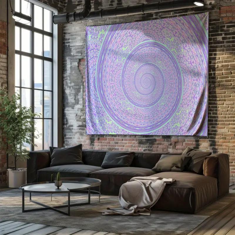 Purple Vortex Dreamy Wall Decor Tapestry  Bedroom and Living Room Background Wall Art Hanging Painting