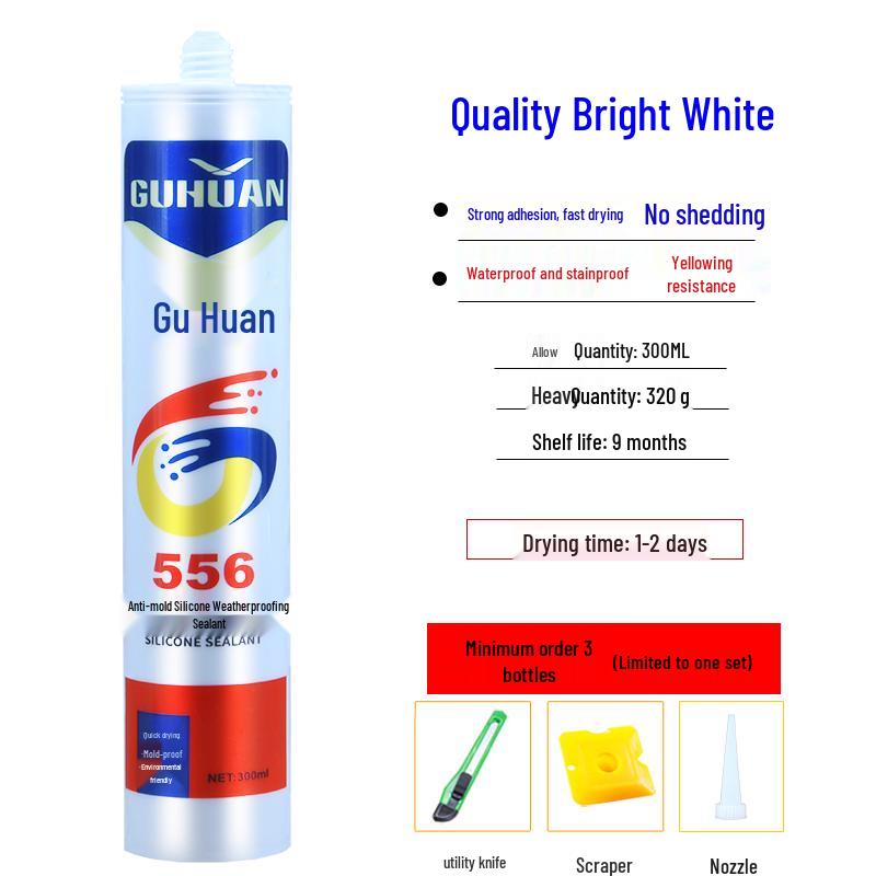 GuHuan 793 Neutral Silicone Sealant: Waterproof, Mildewproof, Weatherproof - Available In White, Transparent, and Gray.