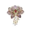 Women's Light Luxury Design Elegant Imitation Pearl Enamel Peony Flower Brooch Fashionable Versatile Niche Design Brooch