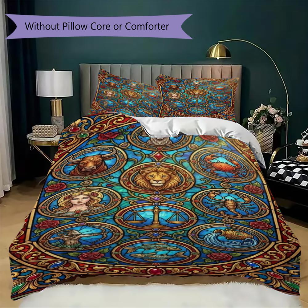 constellations Pattern Bedding uilt Set uilt Cover Pillowcase Home Decoration Birthday Gift (1 * duvet cover + 2 * pillowcase  without core)147