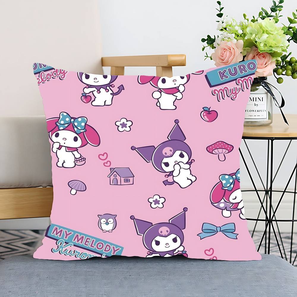 S-Sario K-Kuromi Pillow Case Cushion Cover Polyester Pillowcase Decorative Sofa Cushion Pillowcase Home Decor