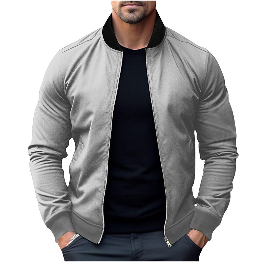 Men's Cotton Jacket Thin  Jacket Casual  Jacket With Zip Flight Jackett  Classic Outdoor Clothing