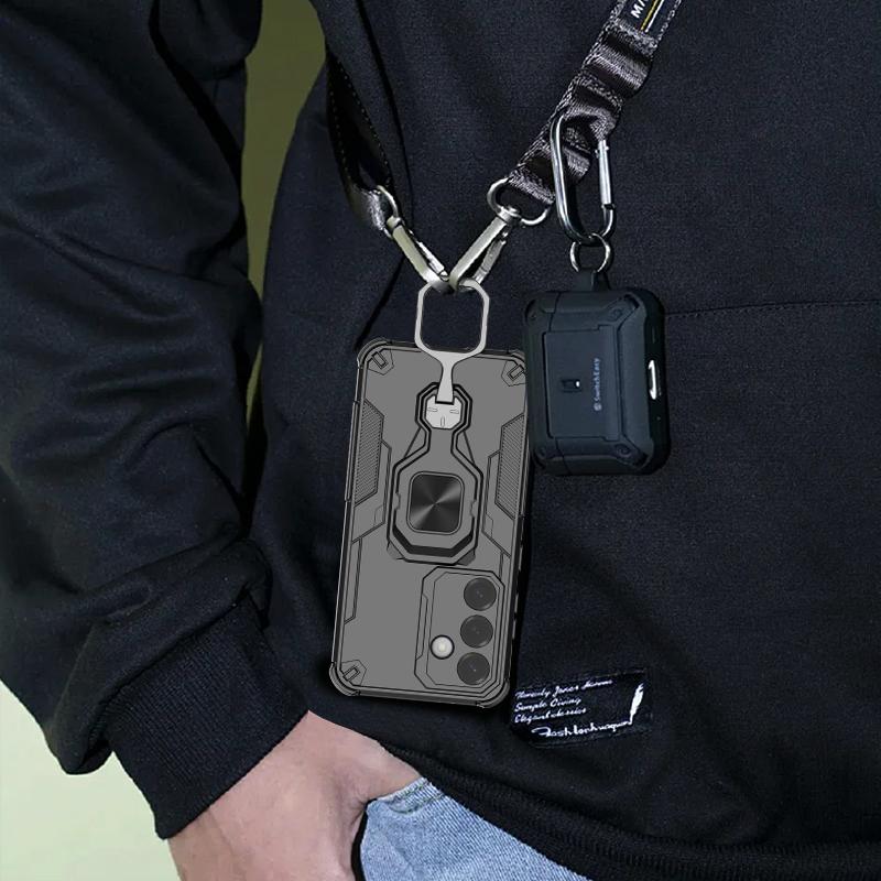 KEYSION Etui odporne na wstrząsy do Samsung S25 Ultra 5G Miękki silikon + PC Pionowy metalowy stojak na telefon Tylna obudowa do Galaxy S25+ Plus